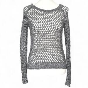 Denim & Supply Ralph Lauren Metallic Open Knit Crochet Sweater Fishnet Mobwife S